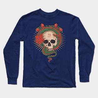 roses dragon skull Long Sleeve T-Shirt